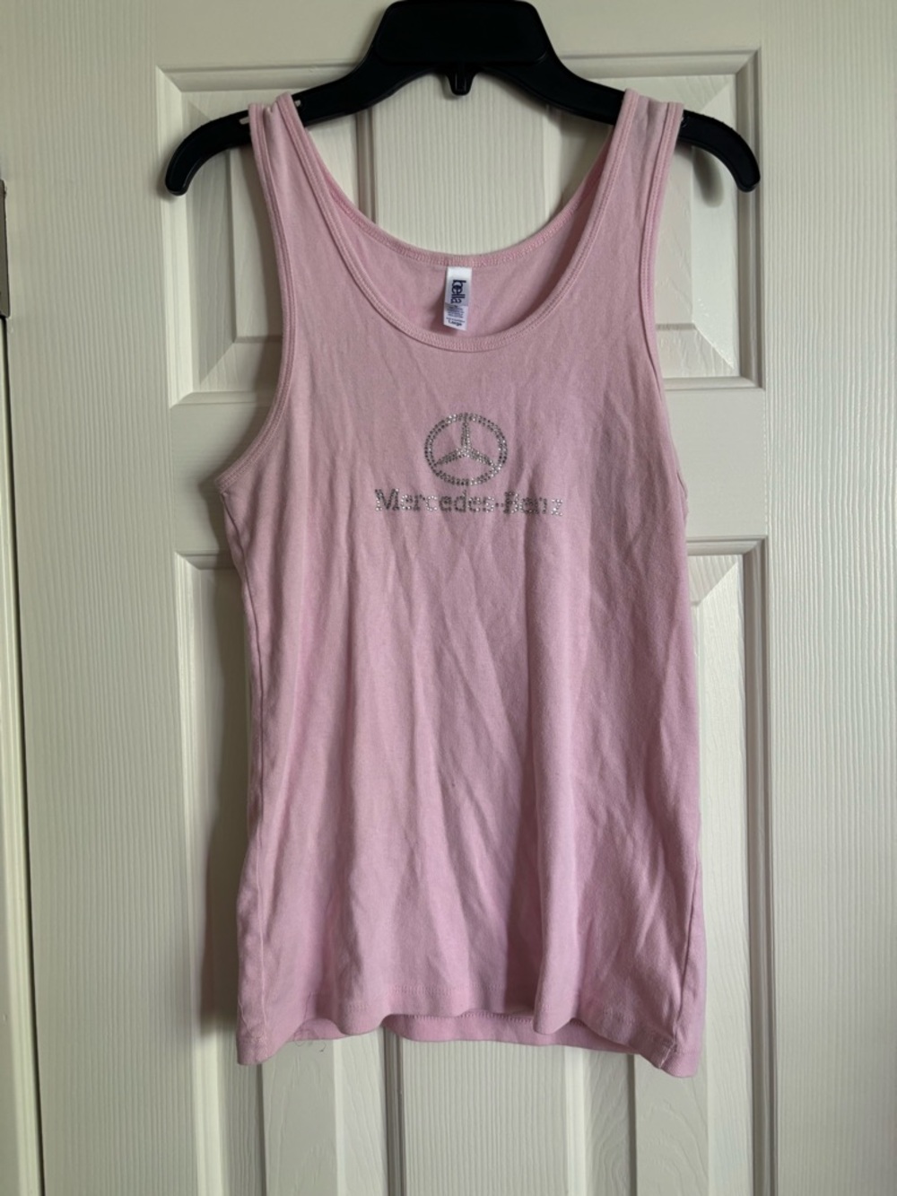 Pink Rhinestone Mercedes-Benz Tank Top